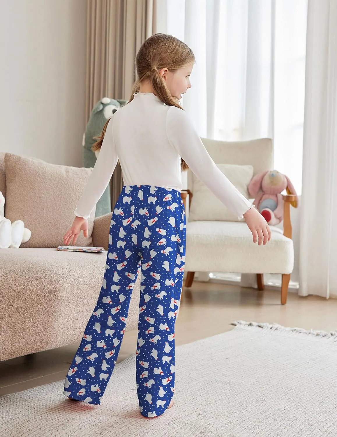 Arshiner Pajama Pants for Girls Long Sleep Plaid Pants